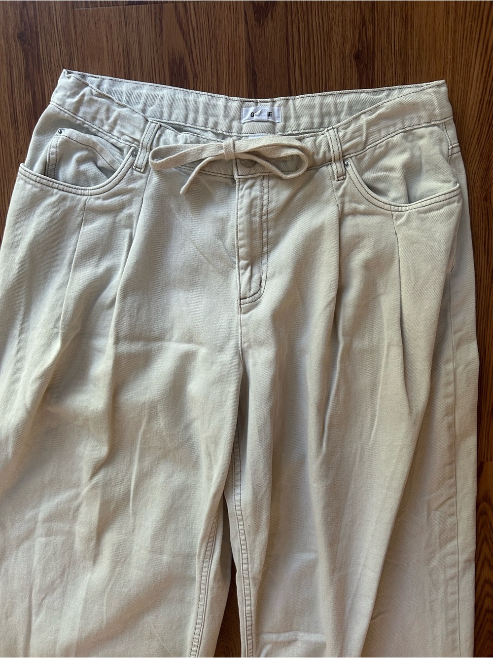 Garage Womens Low Rise Baggy Jean Pants Cream Size 11 like new